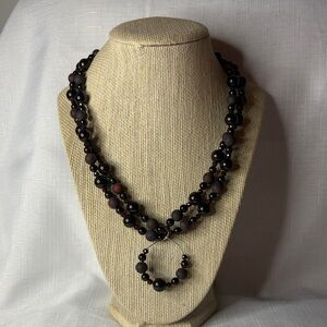 Handcrafted Double Stranded Garnet Necklace